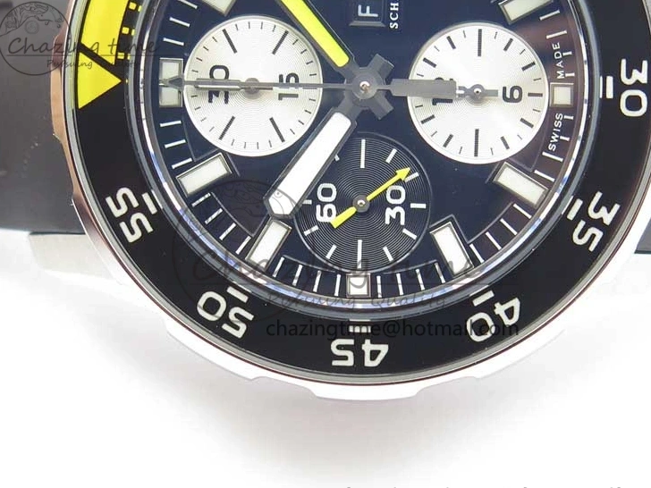 MIROTIME 0305 Aquatimer Chrono IW376702 SS BLS 1:1 Best Edition Black Dial on Black Rubber Strap A WellDesigned 7105